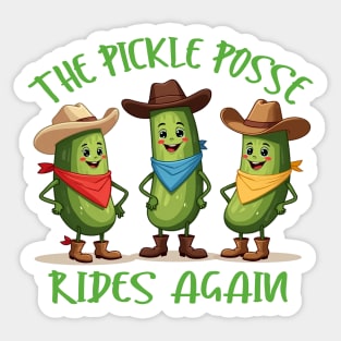 Pickle Posse Rides Again! Cowboy Pickles Sticker